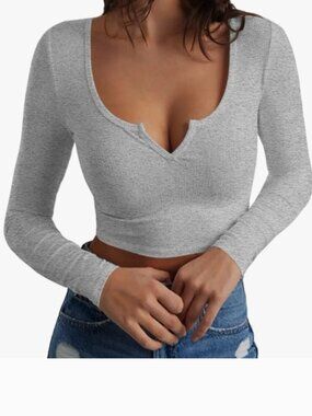 Garage long sleeve fitted ribbed crop top size S/P